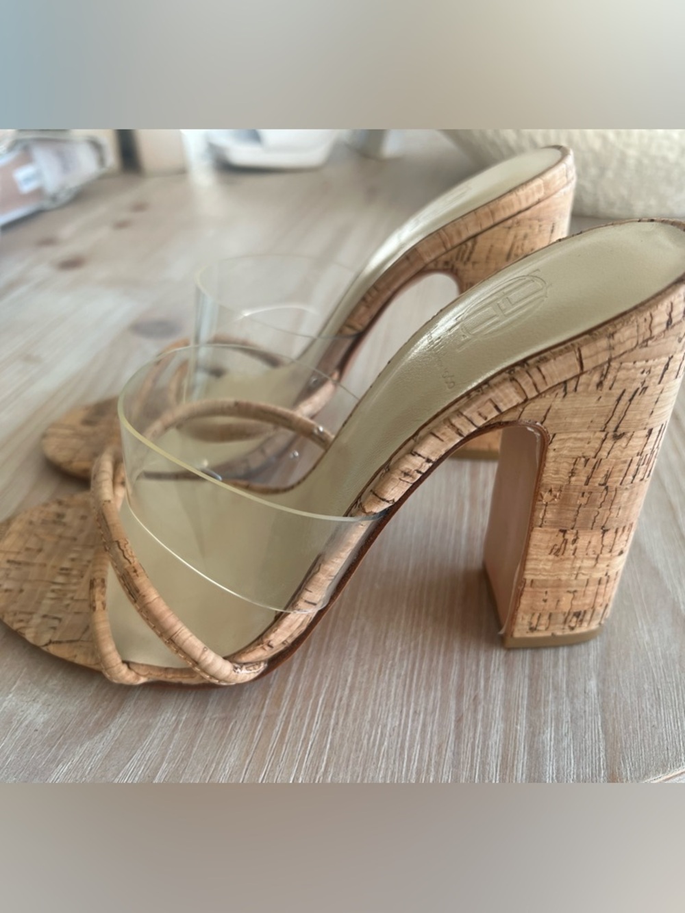 House of Harlow 1960 X Revolve Sasha Natural Cork Heels Size 7 - Picture 5 of 8
